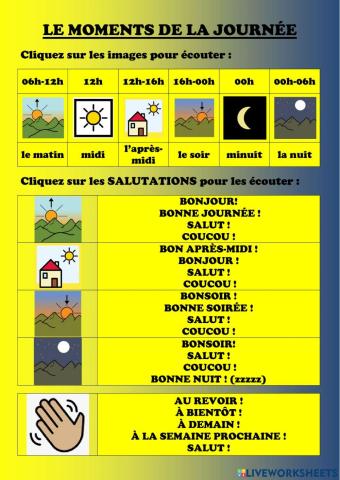 Moments de la Journée - Salutations