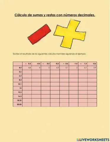 Cálculo mental con números decimales