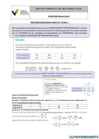 Proporcionalidad directa