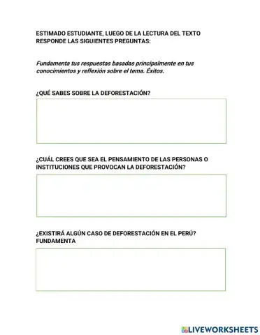 Preguntas deforestacion