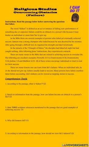 Overcoming Obstacles (Failure)