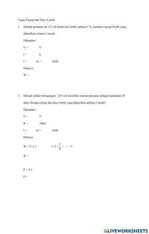 Energi dan Daya Listrik