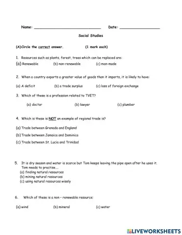 Social Studies Assessment