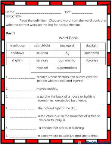 2nd Grade Vocabulary Unit 1 Savvas