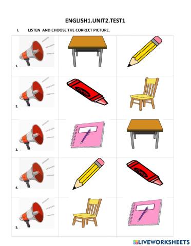 ENGLISH1.UNIT2.SCHOOL THINGS.TEST1