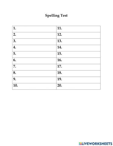 Spelling Test 2