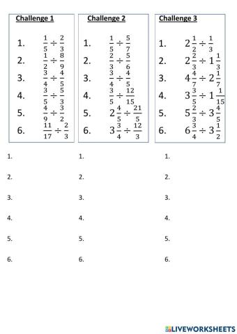Dividing Fractions