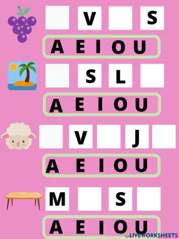 Actividad para trabajar vocales