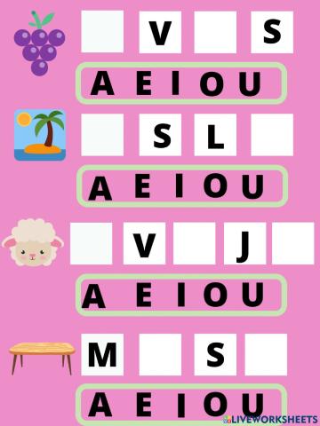 Actividad para trabajar vocales