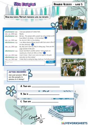 Reading - What's she doing?