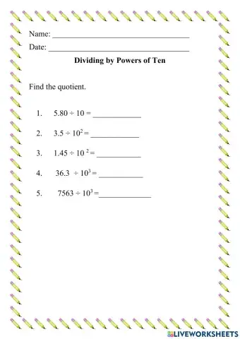 Dividing by Powers of Ten
