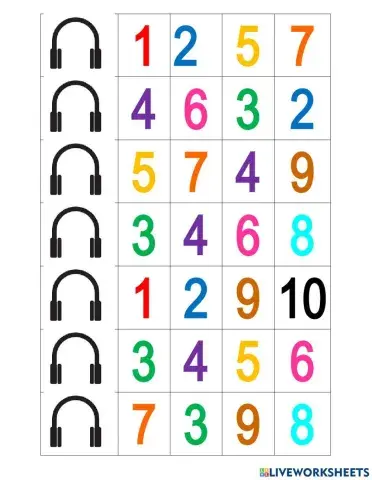 Listen number color
