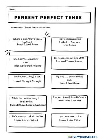 Present perfect tense