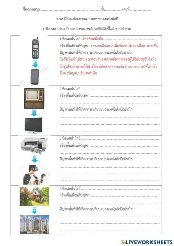 การเปลี่ยนแปลงและผลกระทบของเทคโนโลยี