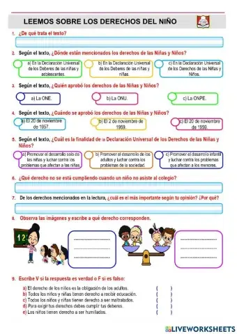 Leemos sobre los derechos del niño