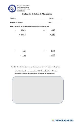 Evaluacion matematicas