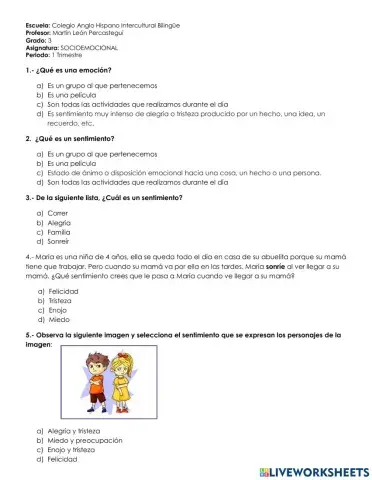 Examen Socioemocional