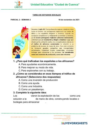 La esclavitud en la colonia