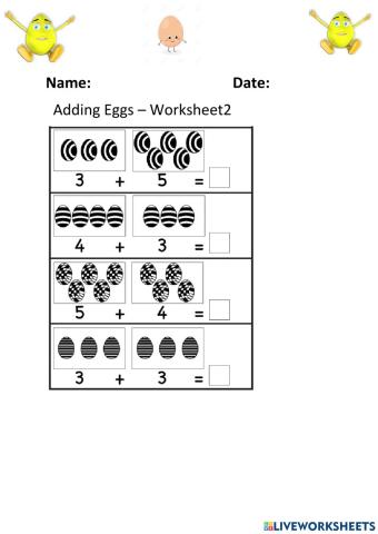 Adding Eggs Worksheet 2