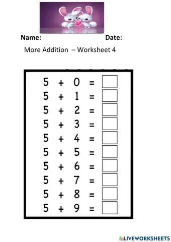 More Addition Worksheet 4