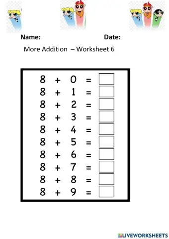 More Addition Worksheet 6