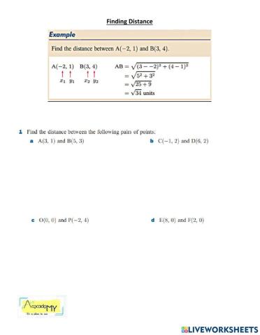 Finding Lengths Between Two Coordinates
