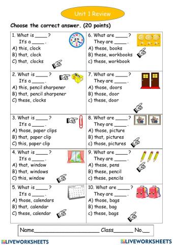 Review unit 1.at school