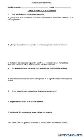 Evaluación sistema reproductor