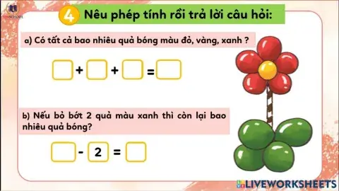 Toán luyện tập phép trừ trong phạm vi 10