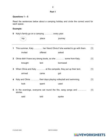 Stage 6 - reading practice test 1