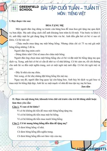 Tiếng Việt tuần 11