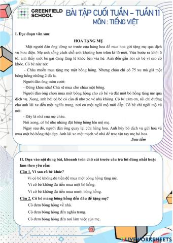 Tiếng Việt tuần 11