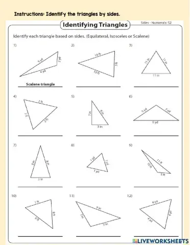 Triangles by sides and angles