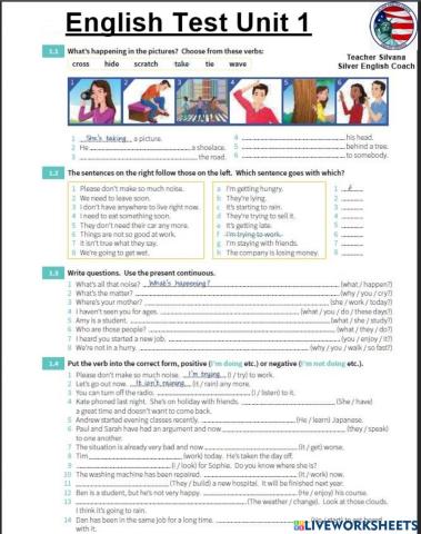 Present continuous Test