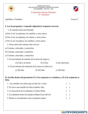 Universo y sistema solar