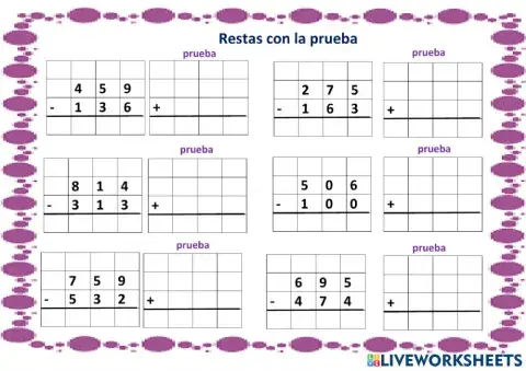 Restas con la prueba