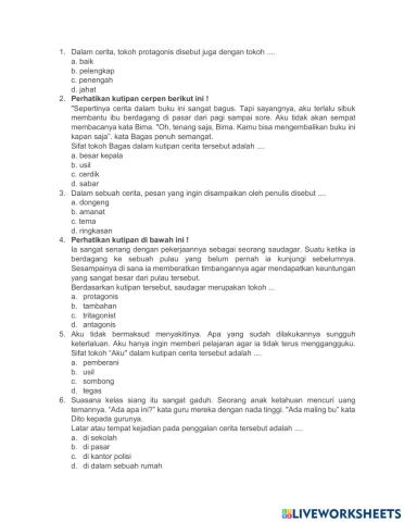 Latihan Soal Bahasa Indonesia