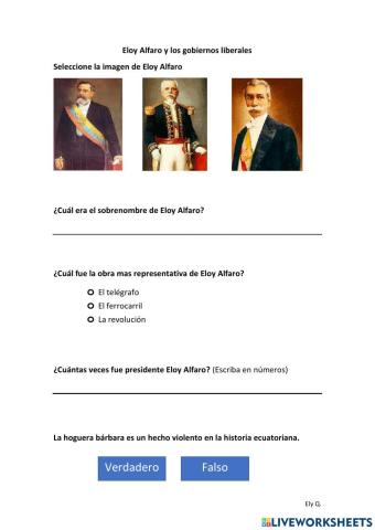 Eloy Alfaro y los gobiernos liberales