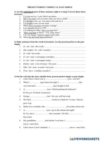 Past Simple or Present Perfect (49949)