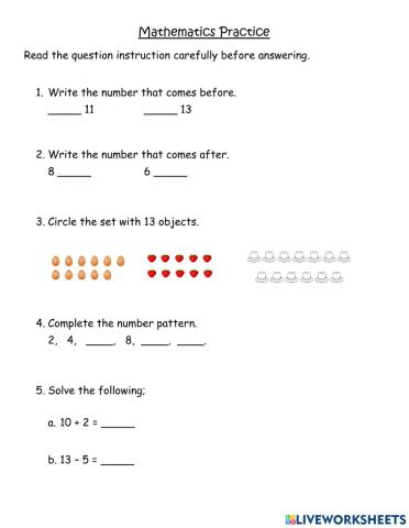 Mathematics Practice Number