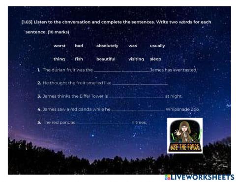 Listening comprehension 3rd jhs