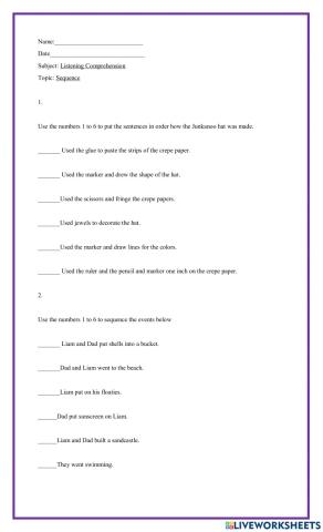 Listening Comprehension-Sequence