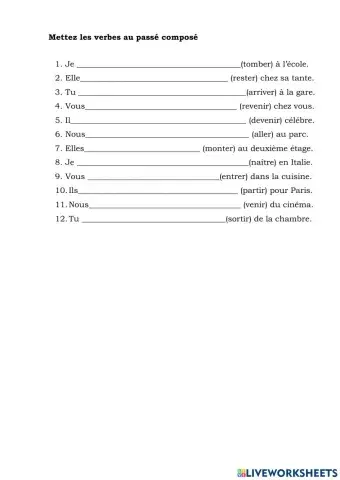 Passe compose avec etre