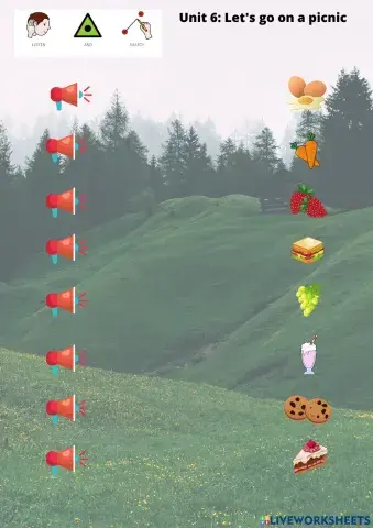 Let's go on a picnic, listen and match