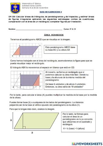 Áreas de cuadrilateros