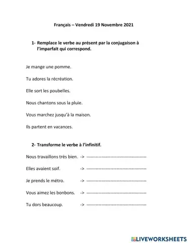 Vendredi 19 Novembre