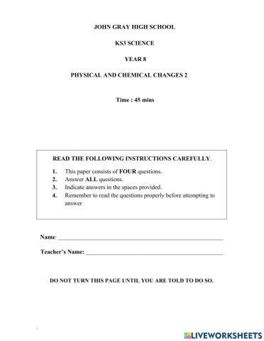 Year 8 test 2 term 1