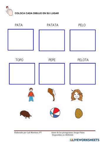 Letras p,l,t