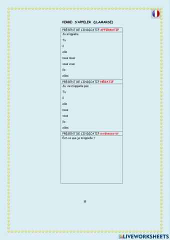 Verbe: s'appeler