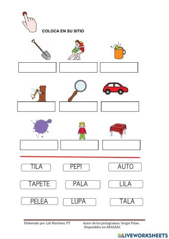 Palabras con p,l,t